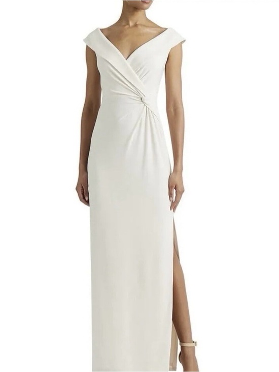 Lauren Ralph Lauren Dresses & Skirts - Lauren Ralph Lauren Cream Jersey Off-the-Shoulder Gown